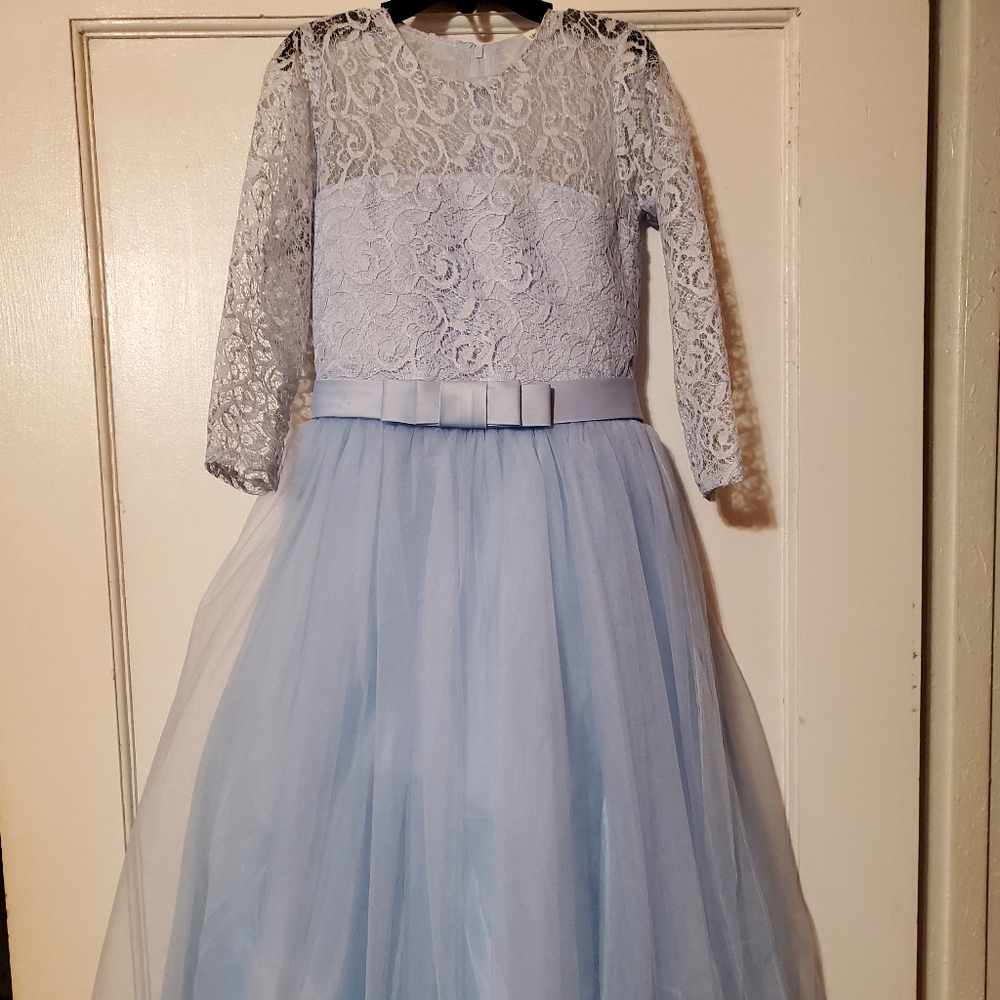 Girls pageant baby blue dress sz 9/10